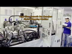 Productos en cajas de alta clase, máquina de envoltura sin costuras.