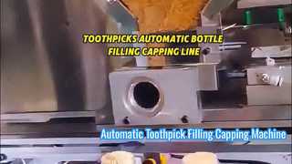 Línea automática de envasado, llenado y taponado de palillos de dientes embotellados