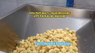 Línea de envasado VFFS de hojaldre de tofu congelado de alta calidad con pesadora de 14 cabezales