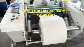Máquina cortadora plegable de mantel de plástico blanco de alta calidad