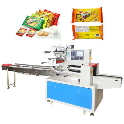 flujo continuo del embalador de la empaquetadora de la almohada de la galleta 220v