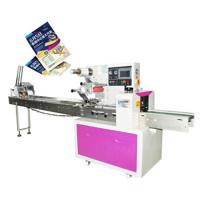 Máquina de embalaje automático de flujo PLC con cartel de emisión de cartel