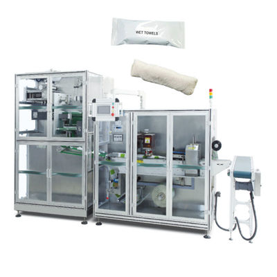 380V 50Hz Máquina de embalaje de toallas húmedas plegables cortantes línea automática de embalaje de toallas