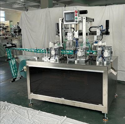 220V 50HZ 3KW baja tensión Servo Control guantes de PE Máquina de embalaje plegable automática sello de 4 lados